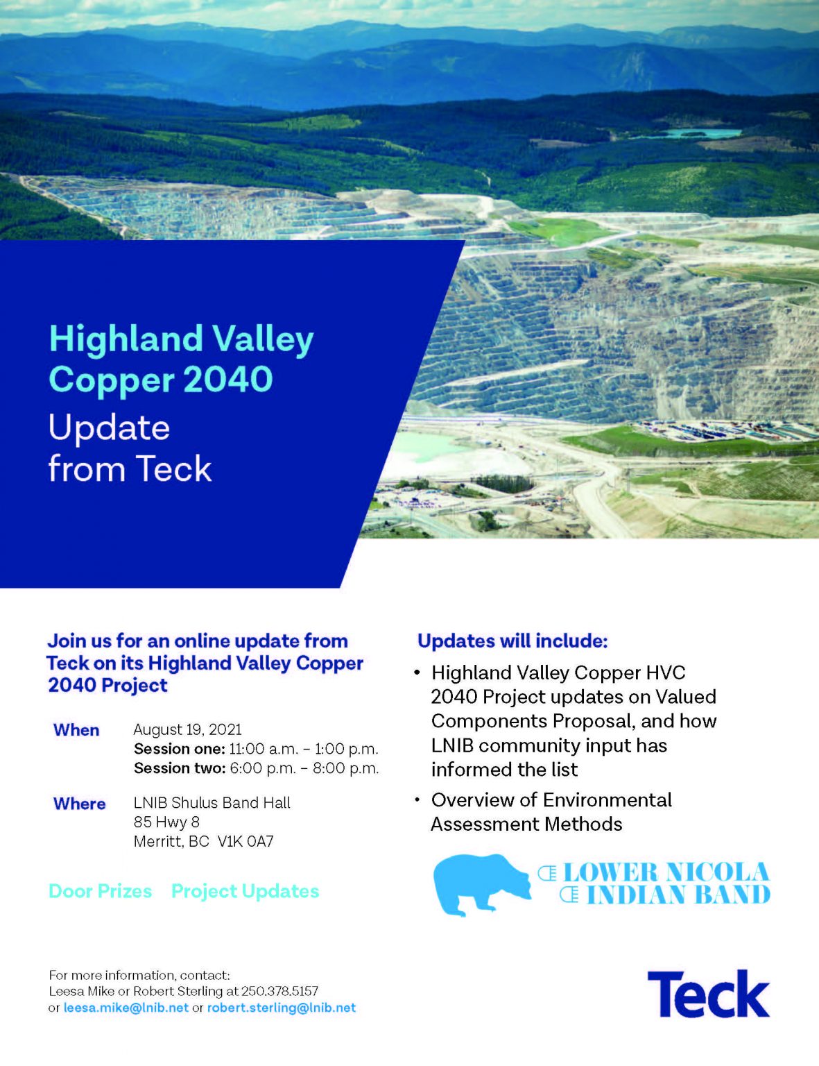 Highland Valley Copper 2040 Update From TECK Lower Nicola Indian Band