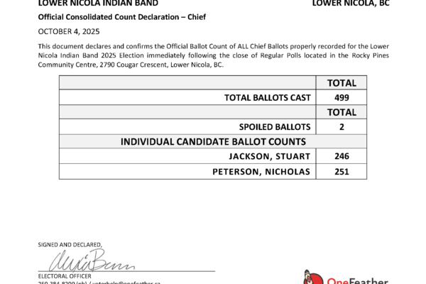 LNIB 25Consolidated Count Declaration - Chief